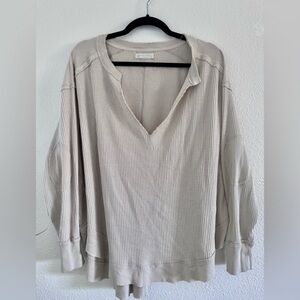 We The Free Cream V-Neck Sweatshirt